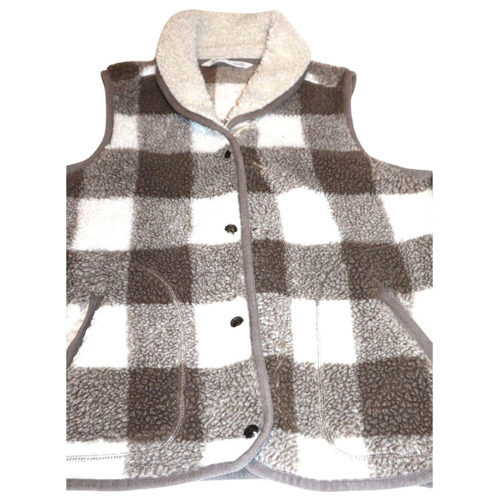 Woolrich Fleece Vest Buffalo Plaid Sherpa Warm Cozy Outdoors Winter Gorpcore